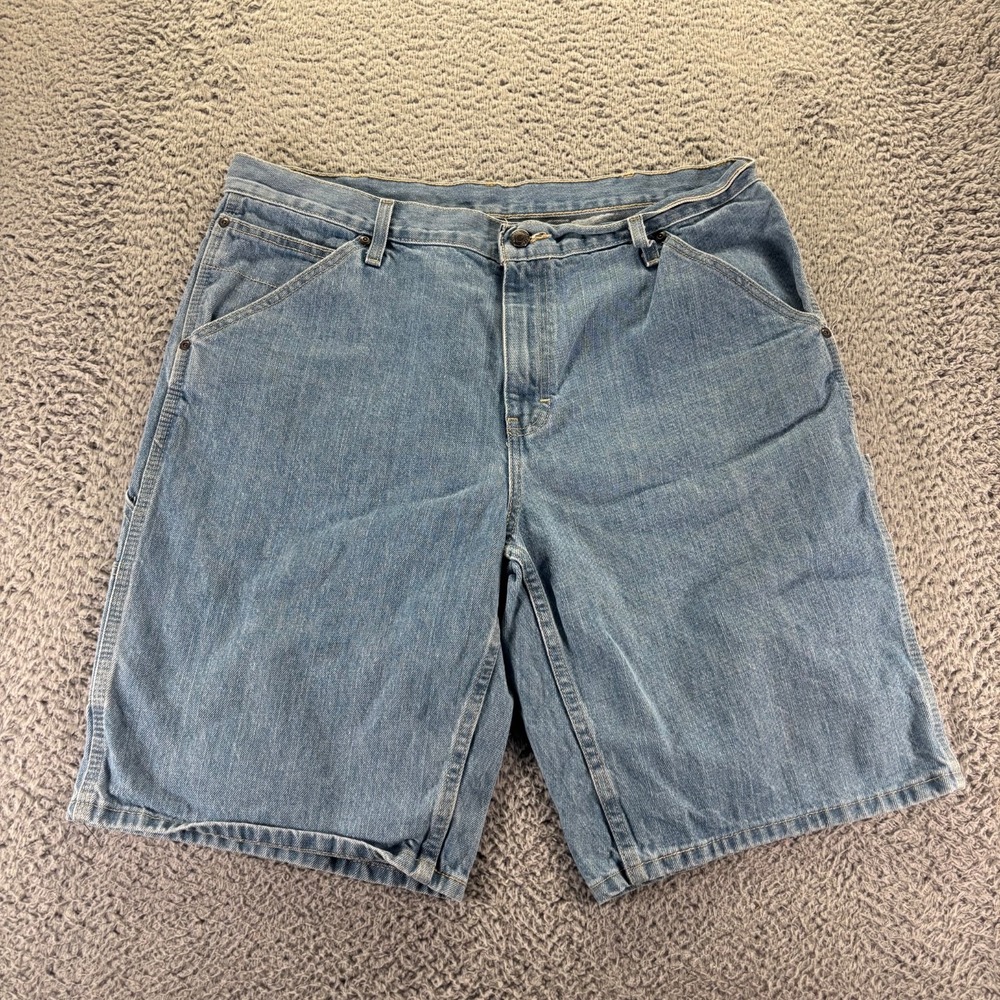 George Denim Shorts Mens Size 38 Blue Light Wash Cotton Carpenter Workwear